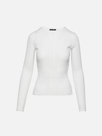 Rhiannon Rib Longsleeve Top,ELYSEWALKER LABEL,IVORY,Image 1