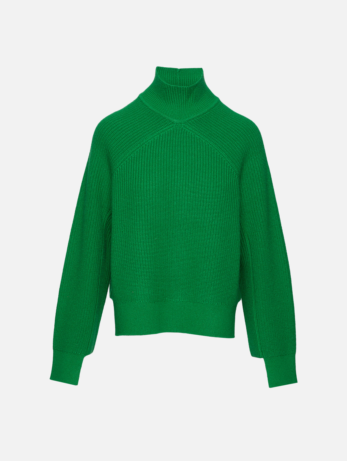 Ribbed Paneled Turtleneck Top,ROSETTA GETTY,GREEN,Image 1