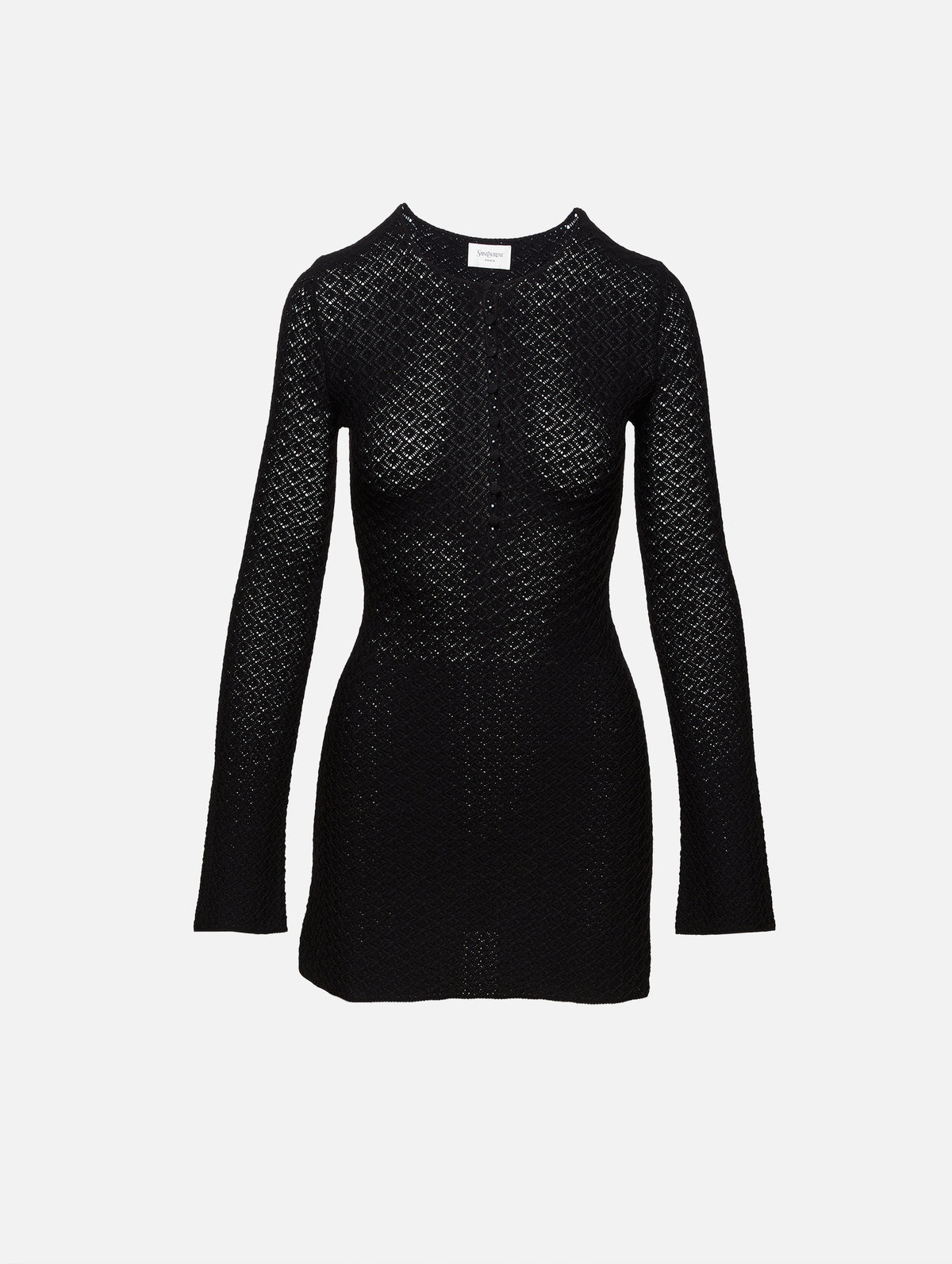 Crochet Dress,SAINT LAURENT,BLACK,Image 1