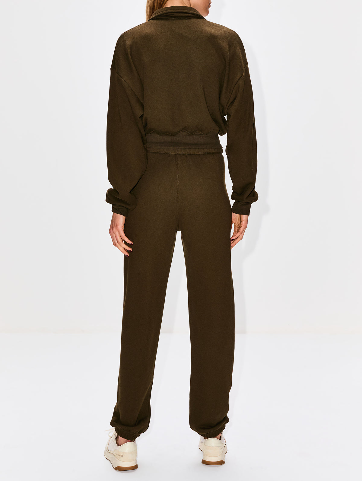 Cropped Half-Zip Sweatshirt,ÉTERNE,MOSS,Image 3