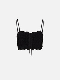 Crochet Tank,SAINT LAURENT,BLACK,Image 1