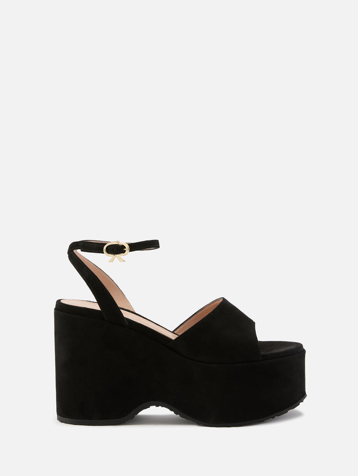 Platform Wedge,GIANVITO ROSSI,BLACK,Image 1