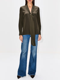 Angelique Tie Neck Blouse,NILI LOTAN,LODEN,Image 2
