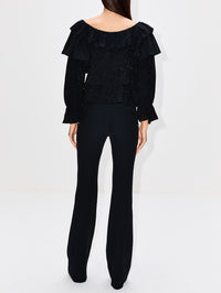 Ruffle Blouse,CHLOÉ,BLACK,Image 3