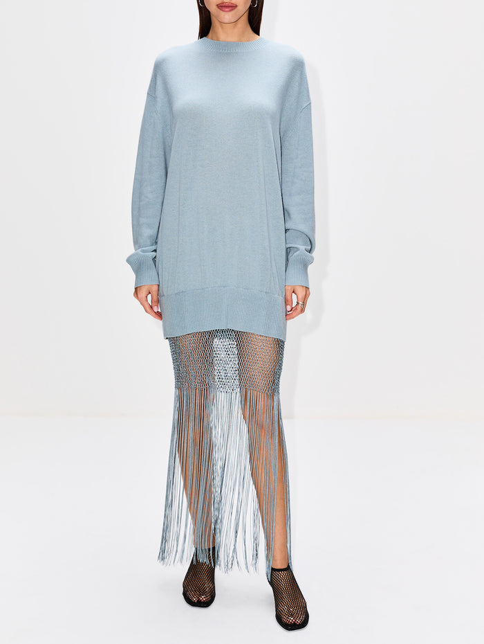 Macrame Monument Dress,CHRISTOPHER ESBER,STONE BLUE,Image 1