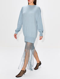 Macrame Monument Dress,CHRISTOPHER ESBER,STONE BLUE,Image 3