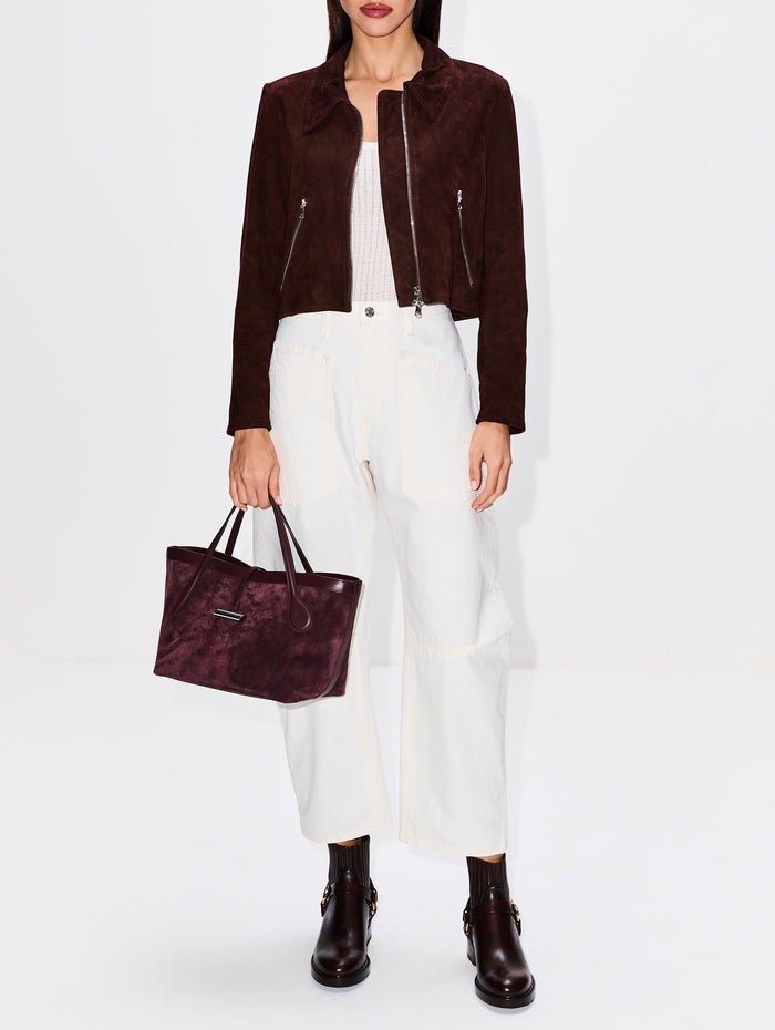 Relaxed Flight Jacket,SUSAN BENDER,CHOCOLATE,Image 1