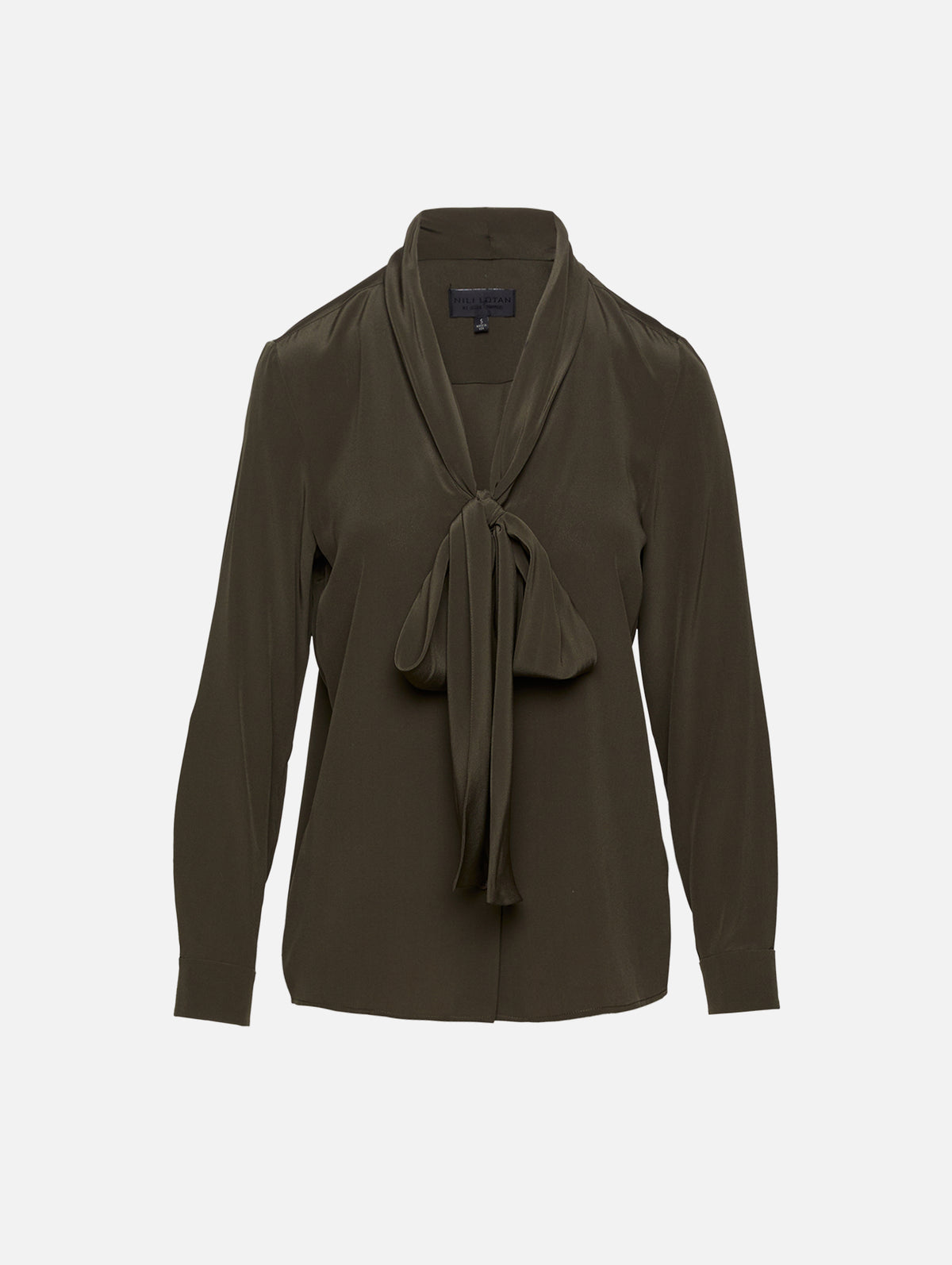 Angelique Tie Neck Blouse,NILI LOTAN,LODEN,Image 1