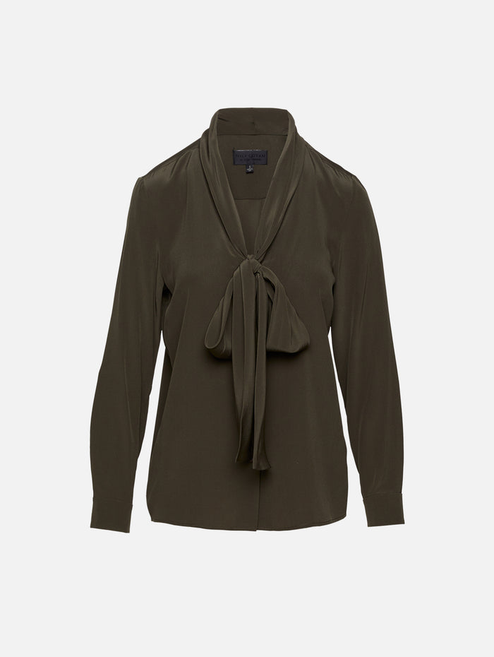 Angelique Tie Neck Blouse,NILI LOTAN,LODEN,Image 1