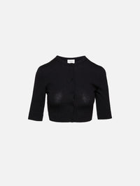 Knit Cardigan,SAINT LAURENT,BLACK,Image 1