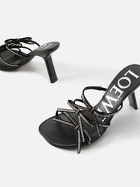 Petal Bow Sandal 90mm,LOEWE,BLACK,Image 2
