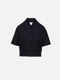 Button Up Blouse,BOTTEGA VENETA,MIDNIGHT,Image 1
