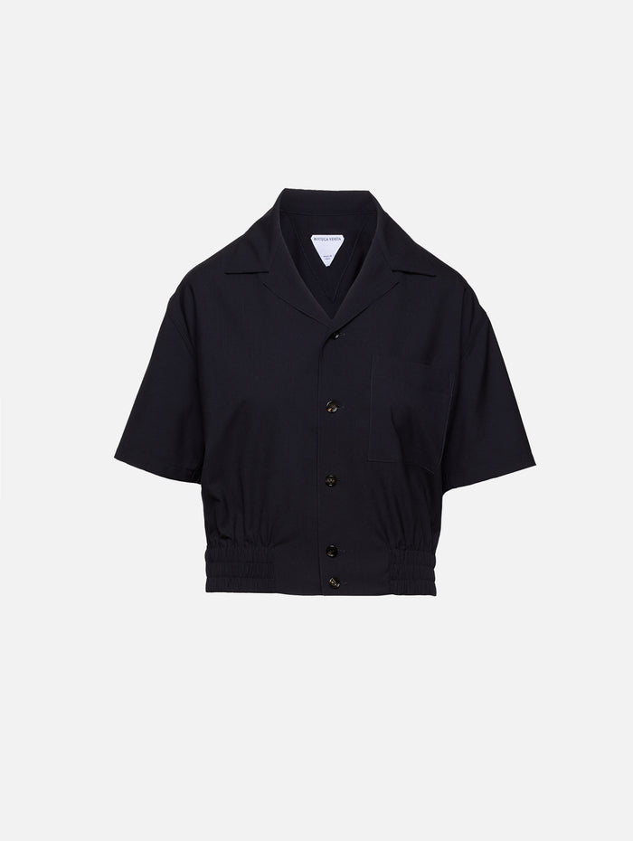 Button Up Blouse,BOTTEGA VENETA,MIDNIGHT,Image 1