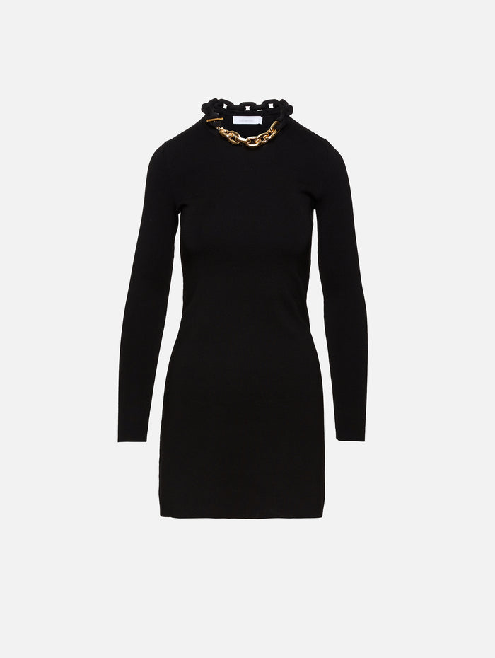 Robe Mini Long Sleeve Dress,RABANNE,BLACK,Image 1