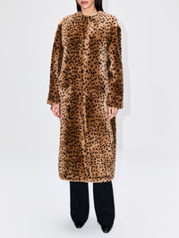 Animal Shearling Coat,ZEYNEP ARCAY,CAMEL/BLACK,Image 2