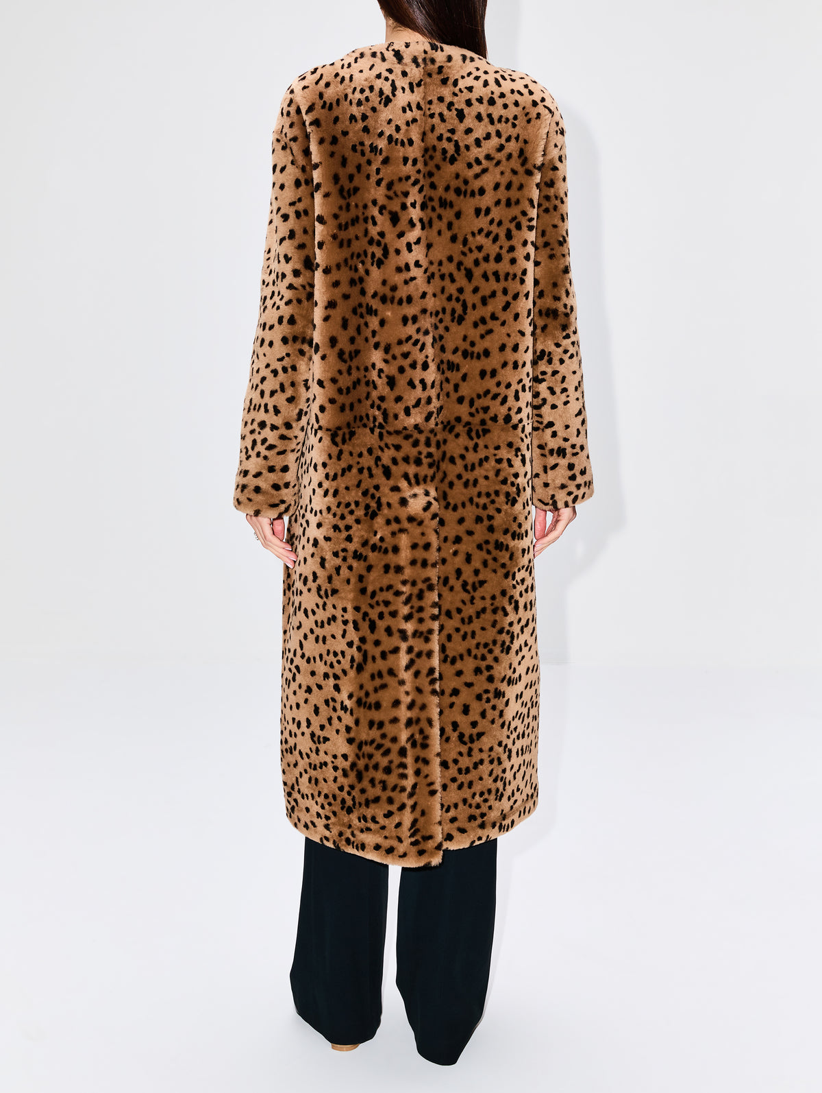 Animal Shearling Coat,ZEYNEP ARCAY,CAMEL/BLACK,Image 3