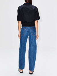 Button Up Blouse,BOTTEGA VENETA,MIDNIGHT,Image 3