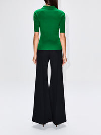 Pintuck Wide Flare Pant,ROSETTA GETTY,BLACK,Image 4