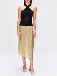 Silk Knit Top,PETAR PETROV,BLACK,Image 2