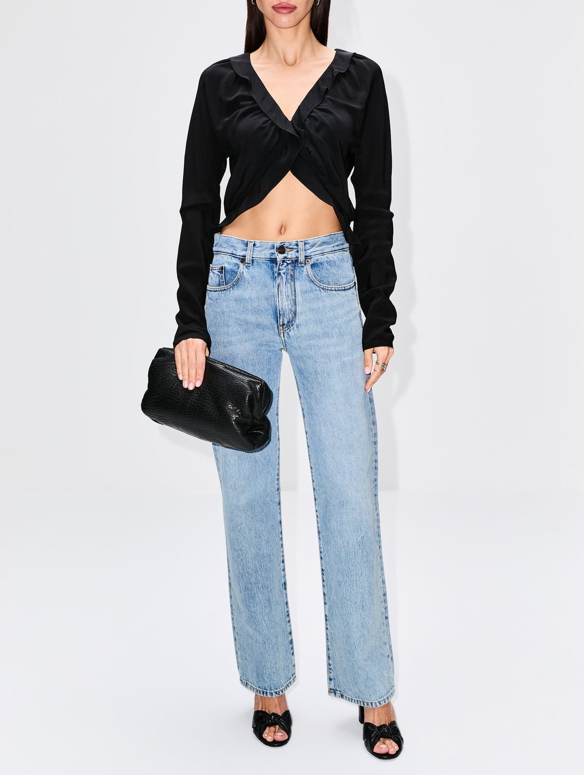 Large Clutch,SAINT LAURENT,NOIR,Image 2