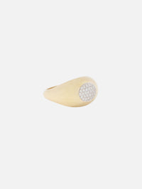 Oval Pave Domed Ring,SHYLEE ROSE,YELLOW GOLD,Image 3