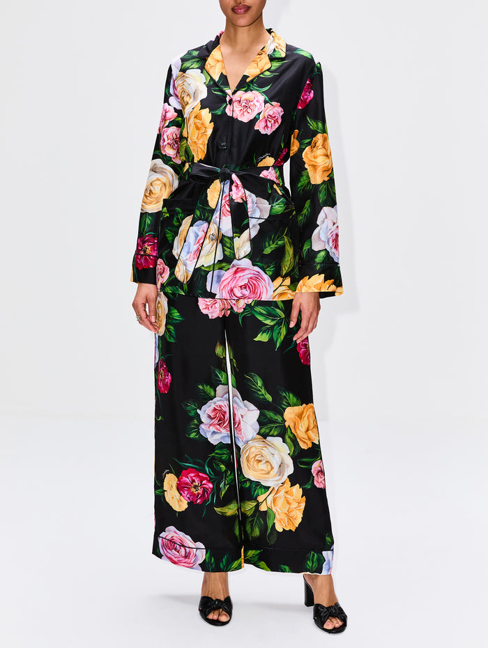 Belted Button Up Blouse,DOLCE & GABBANA,PEONIE/ROSE,Image 1