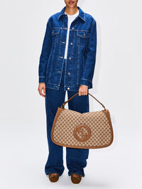 Large Blondie Shoulder Bag,GUCCI,BEIGE/DARK BROWN,Image 2