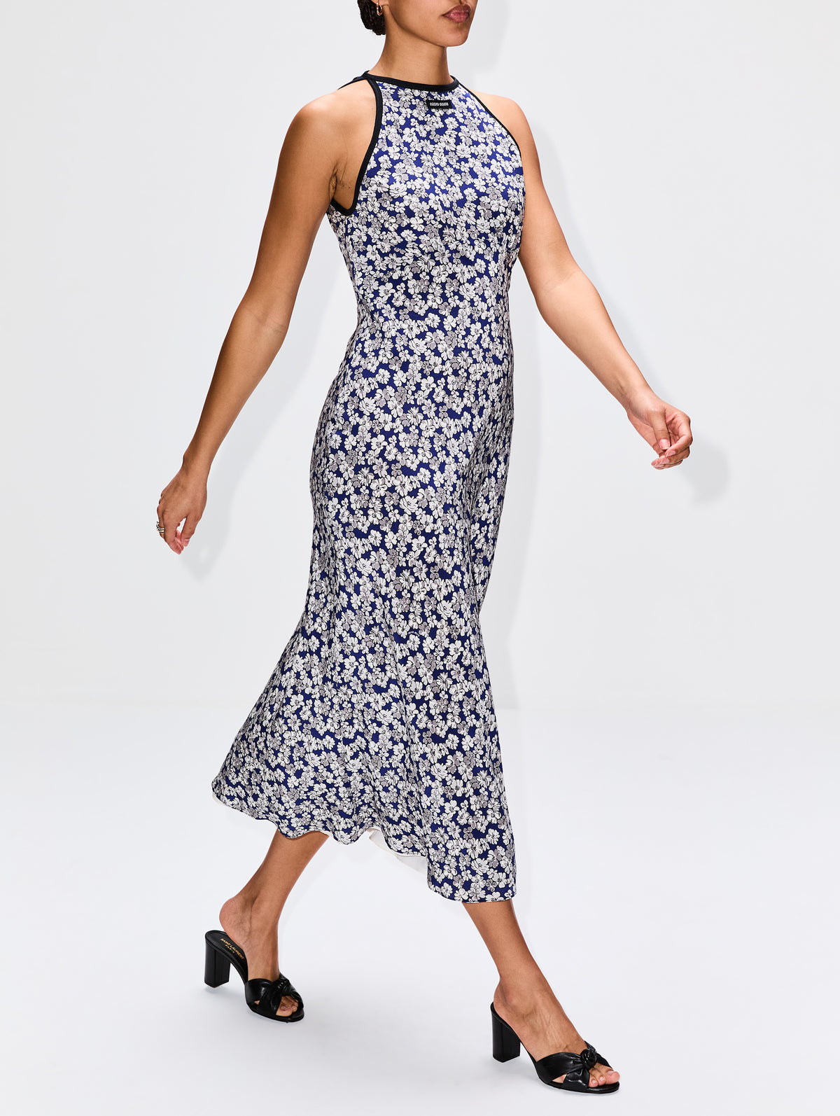 Floral Dress,MIU MIU,BLUE,Image 3
