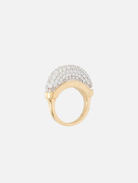 Diamond Pave Luna Ring,WYLD BOX JEWELRY,YELLOW GOLD,Image 3