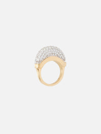 Diamond Pave Luna Mini Ring,WYLD BOX JEWELRY,YELLOW GOLD,Image 3