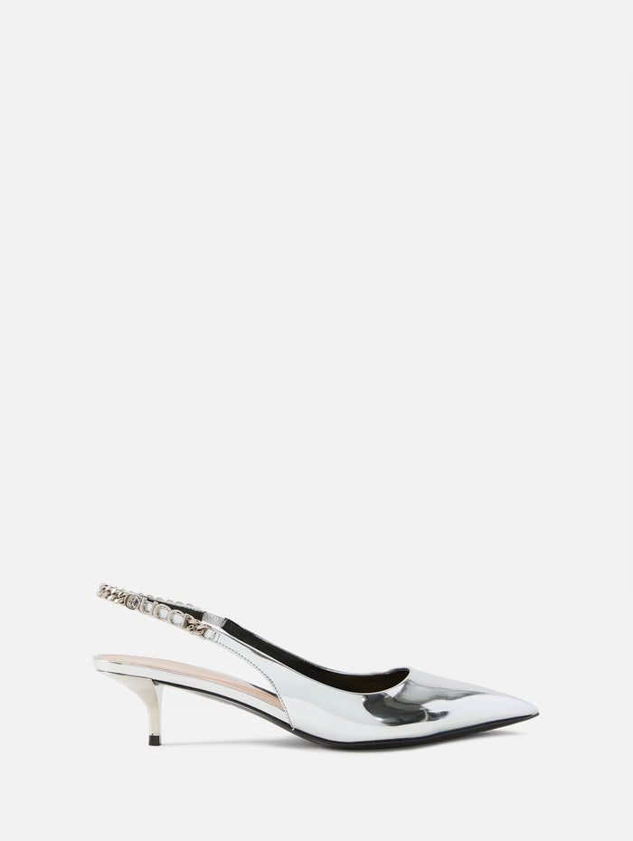 Signoria Slingback Pump 45mm,GUCCI,SILVER GLOW,Image 1