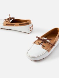 Gommino Macro Moccasin,TOD'S,WHITE/NATURAL/BROWN,Image 2