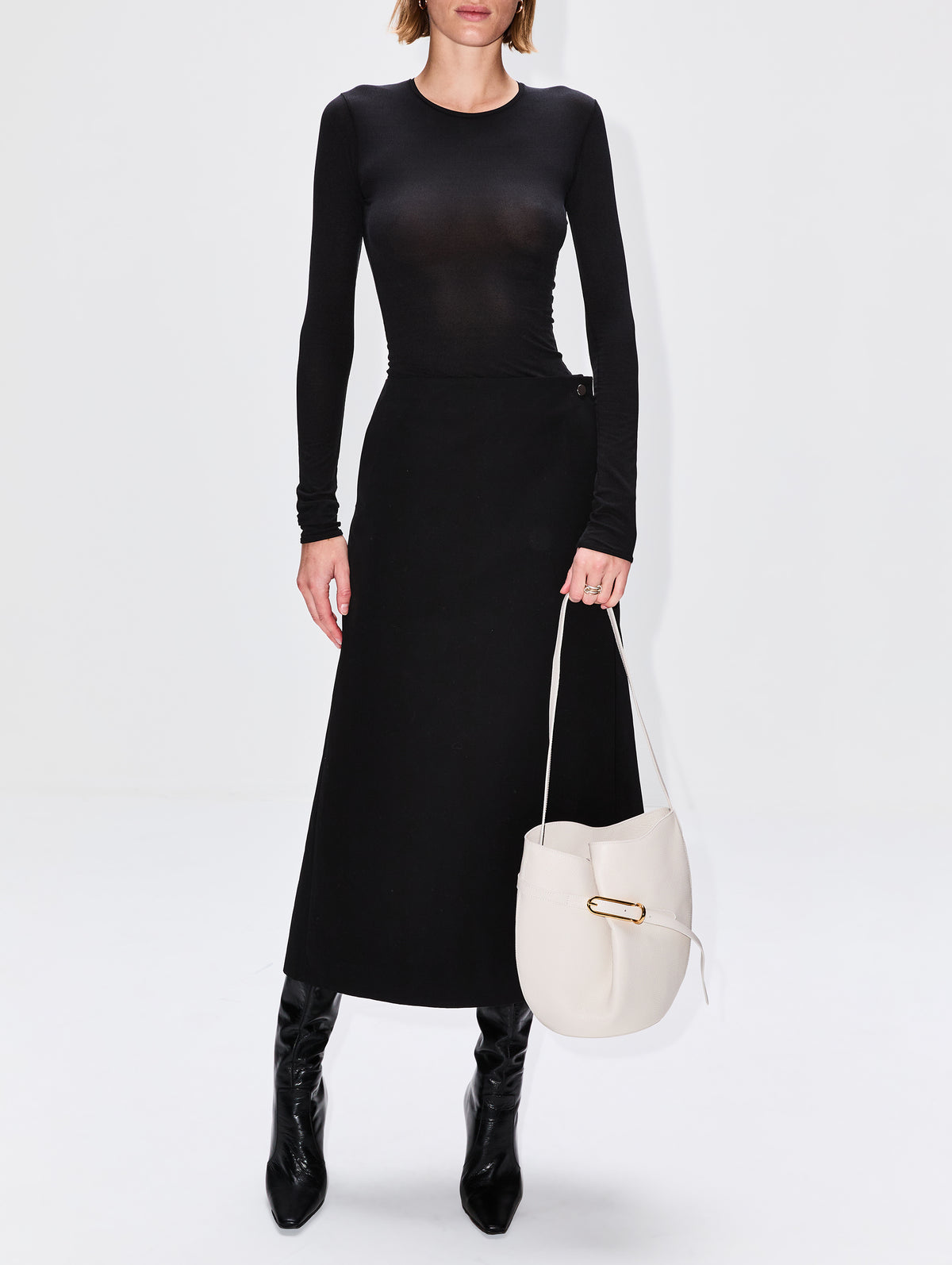Belted Bucket Bag,LIFFNER,CREAM,Image 2