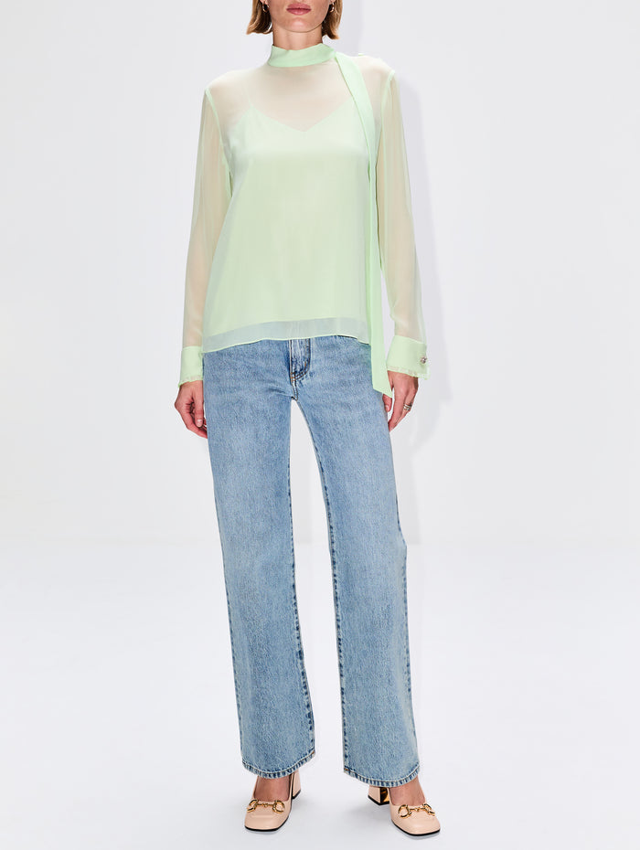 Light Silk Top,GUCCI,VINTAGE MINT,Image 1