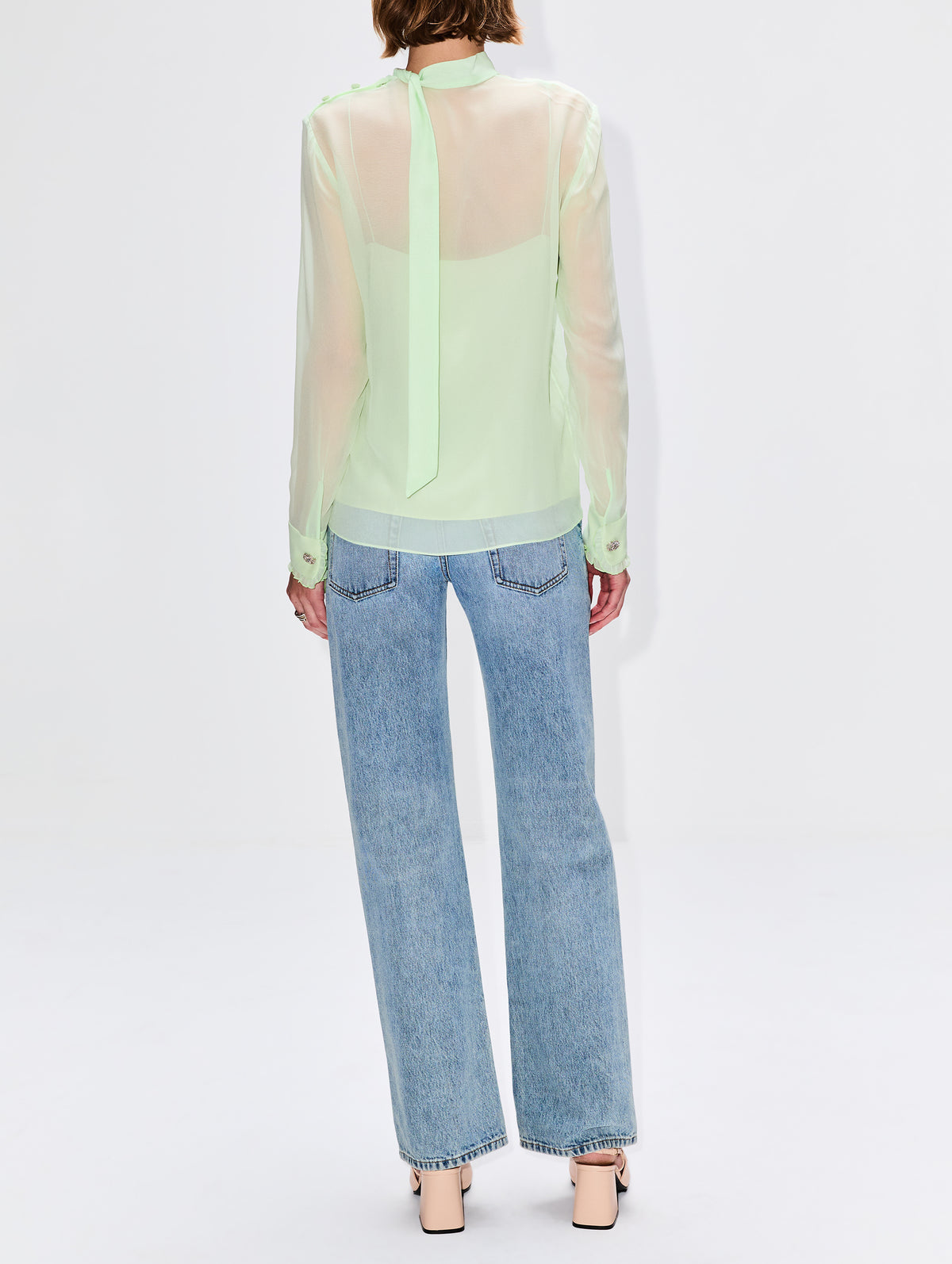 Light Silk Top,GUCCI,VINTAGE MINT,Image 3