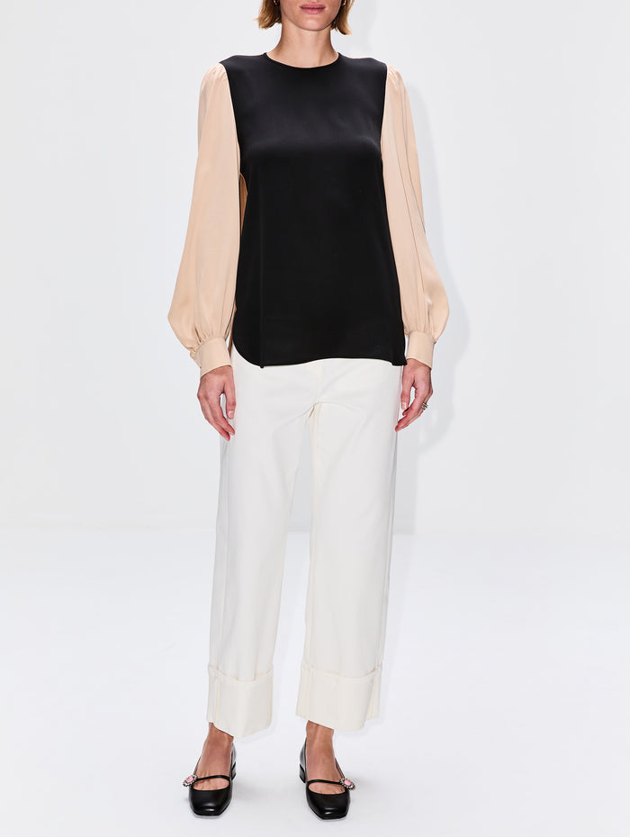 Cerea Blouse,MAX MARA,BLACK MULTI,Image 1