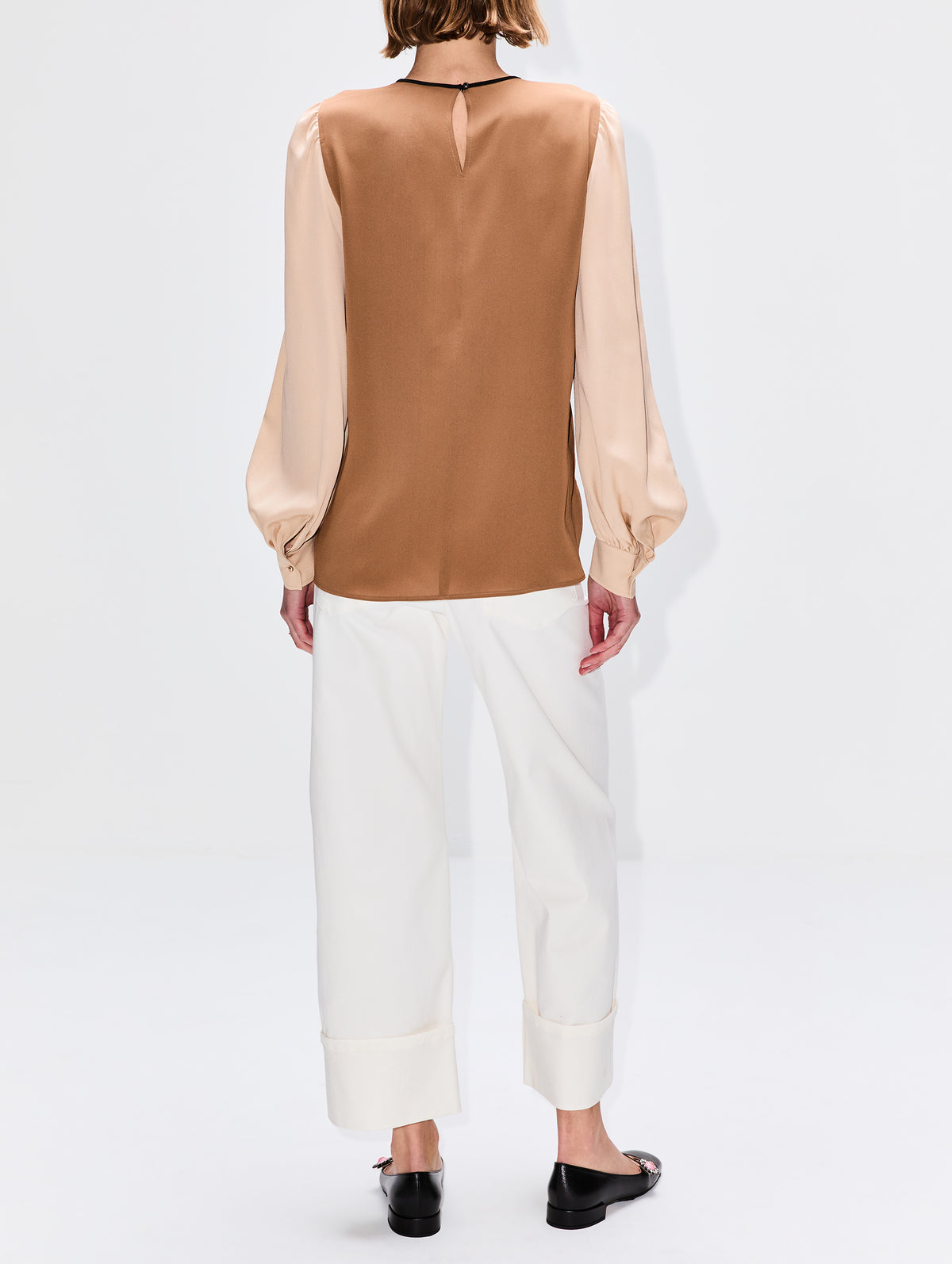 Cerea Blouse,MAX MARA,BLACK MULTI,Image 3