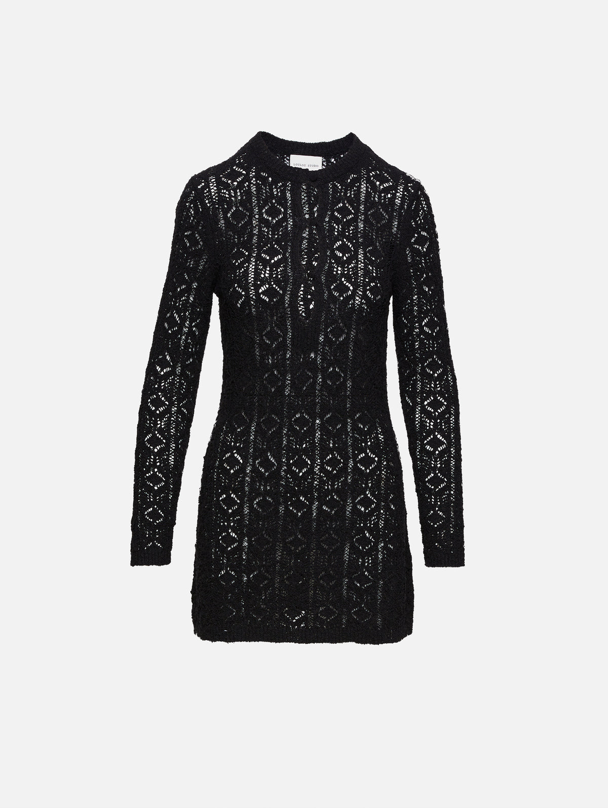 Evan Lace Stitch Dress,LOULOU DE SAISON,BLACK,Image 1