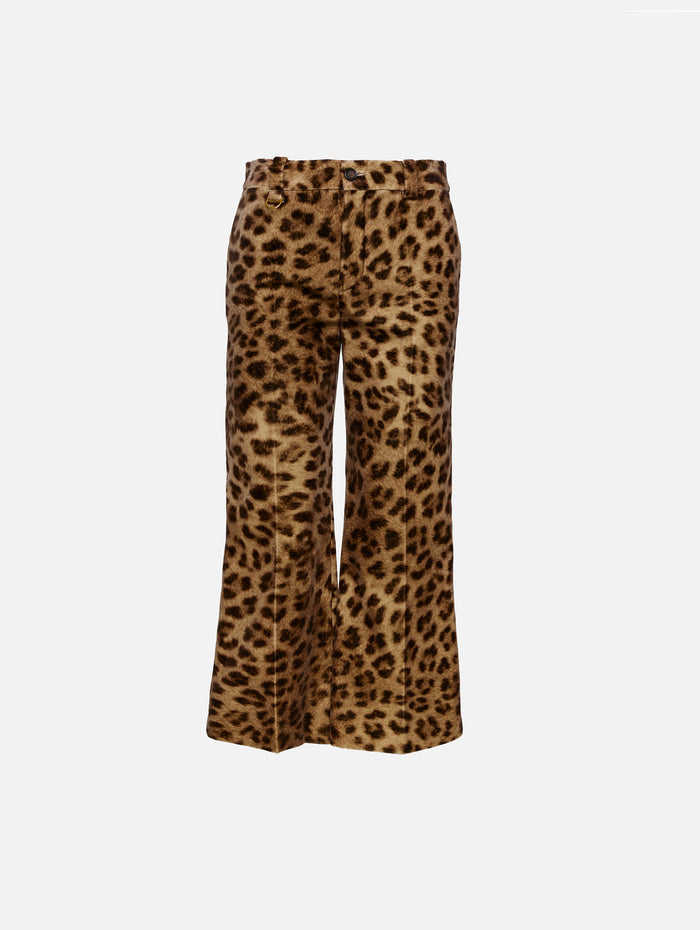 Leopard Trouser,CHLOÉ,WORN BROWN,Image 1