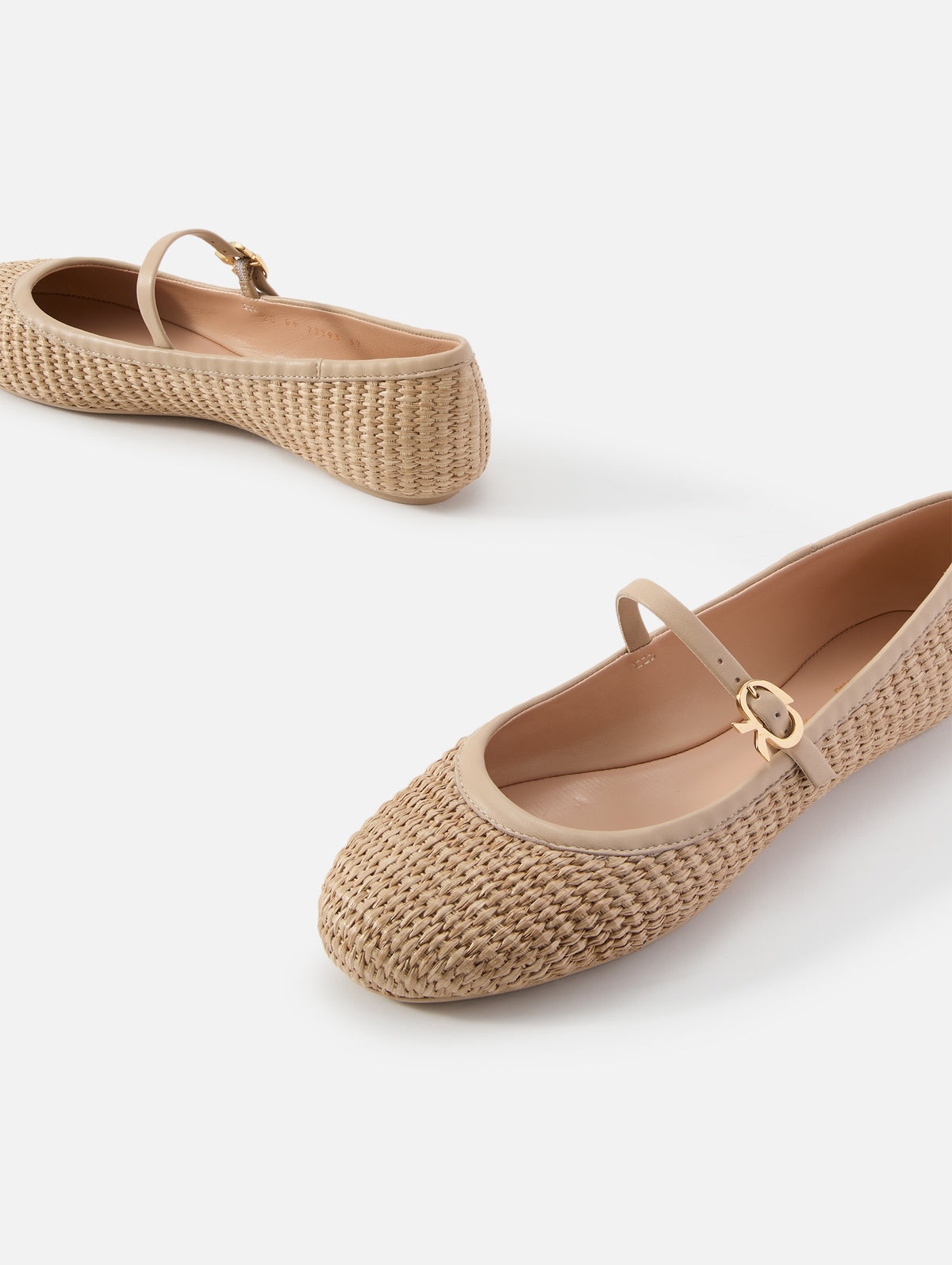 Raffia Ballet Flat,GIANVITO ROSSI,NATURALE SAND,Image 3