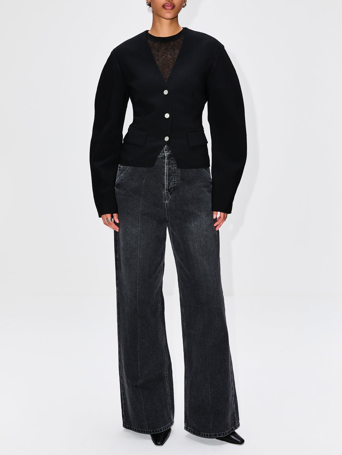 Kiyo Sweater,NANUSHKA,BLACK,Image 2