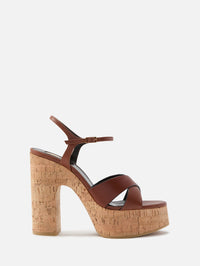 Bianca Platform Sandal 85mm,SAINT LAURENT,COGNAC,Image 1
