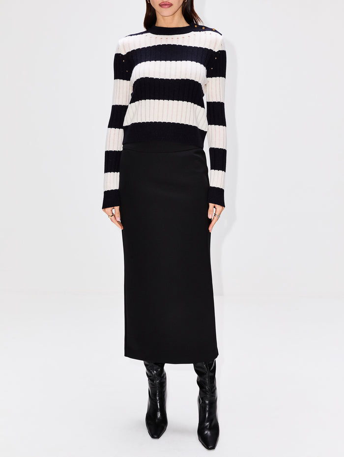 Alfea Sweater,MAX MARA,WHITE/BLUE,Image 1