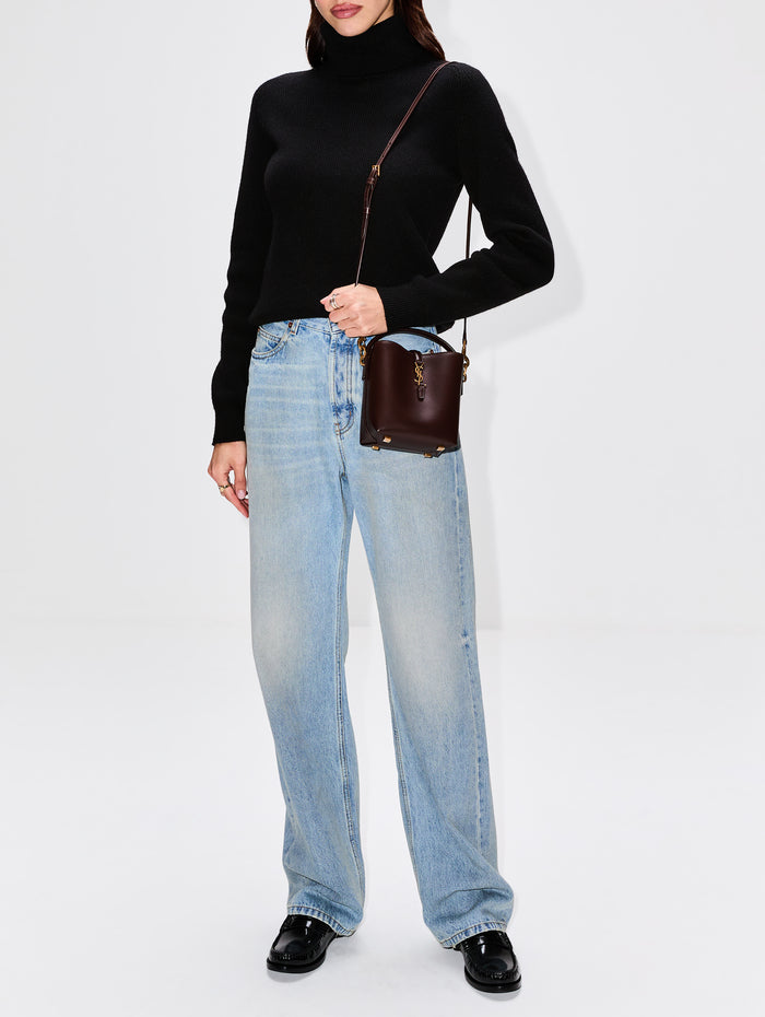 Le 5 à 7 Mini Bucket Bag,SAINT LAURENT,DARK SWEET CHOCOLATE,Image 1