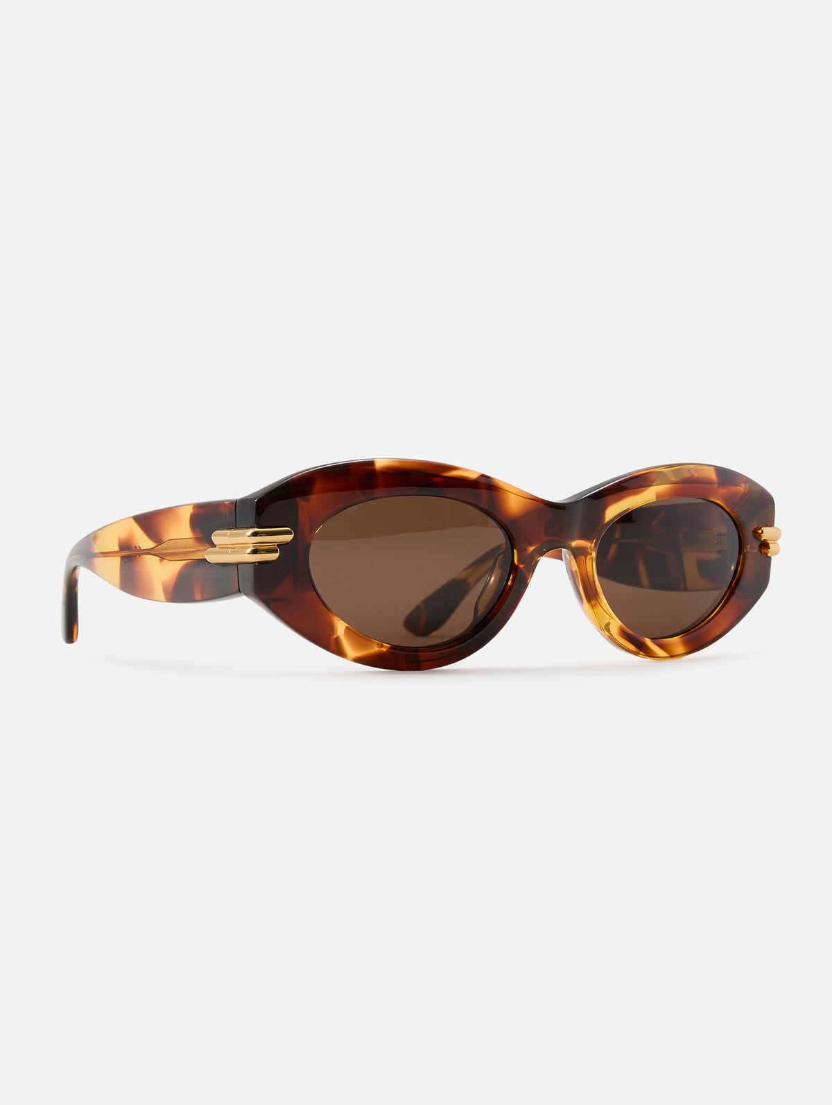 Bold Ribbon Beveled Oval Frame,KERING EYE - BOTTEGA VENETA,HAVANA,Image 4