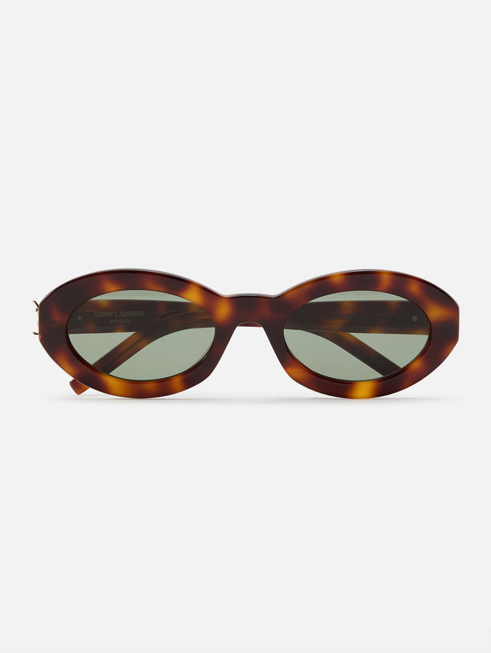 M136 Round Oval Frames,KERING EYE- SAINT LAURENT,HAVANA/GREEN,Image 1