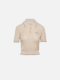 Polo Sweater,MIU MIU,SAND,Image 1