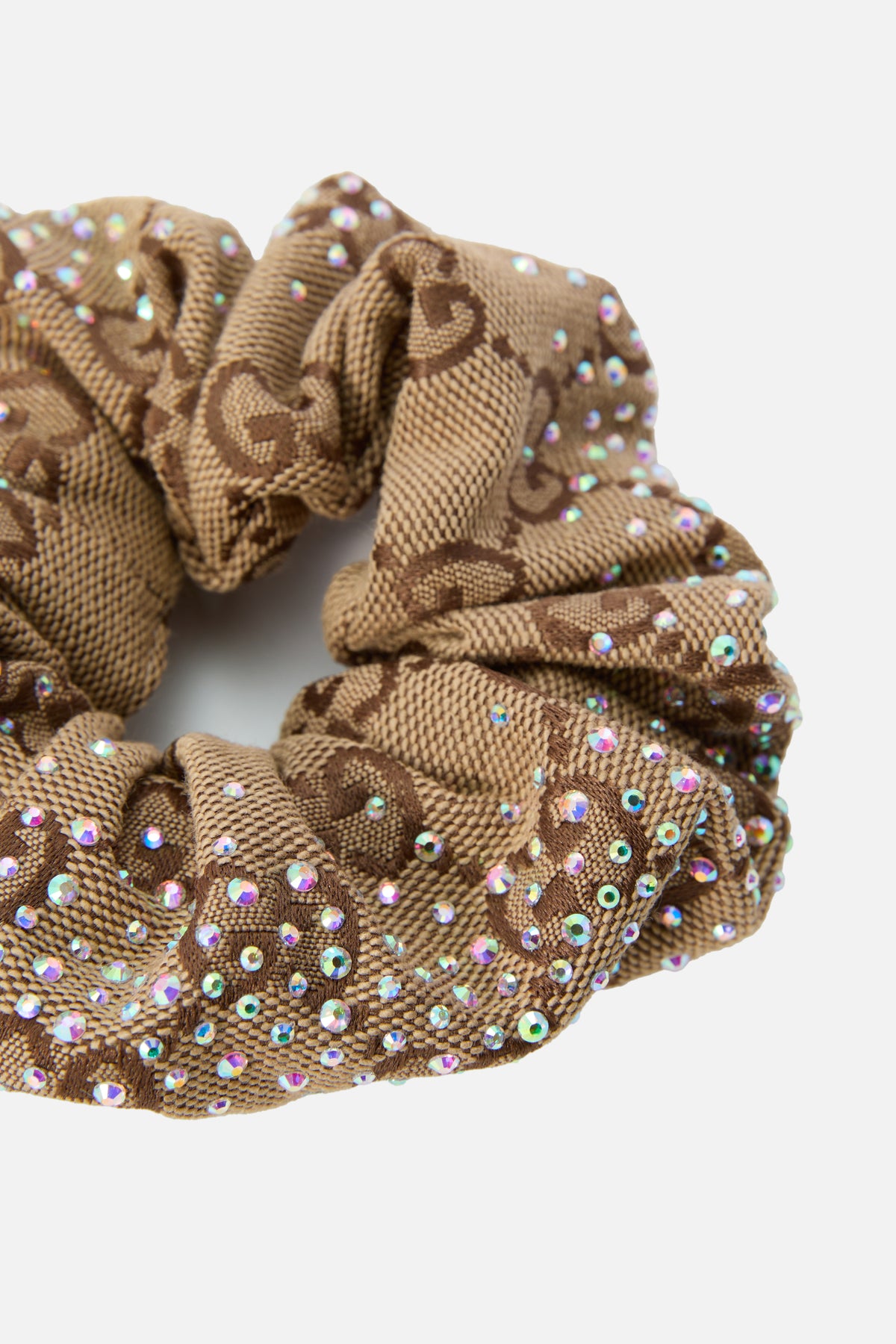 Logo Scrunchie,GUCCI,BEIGE,Image 2