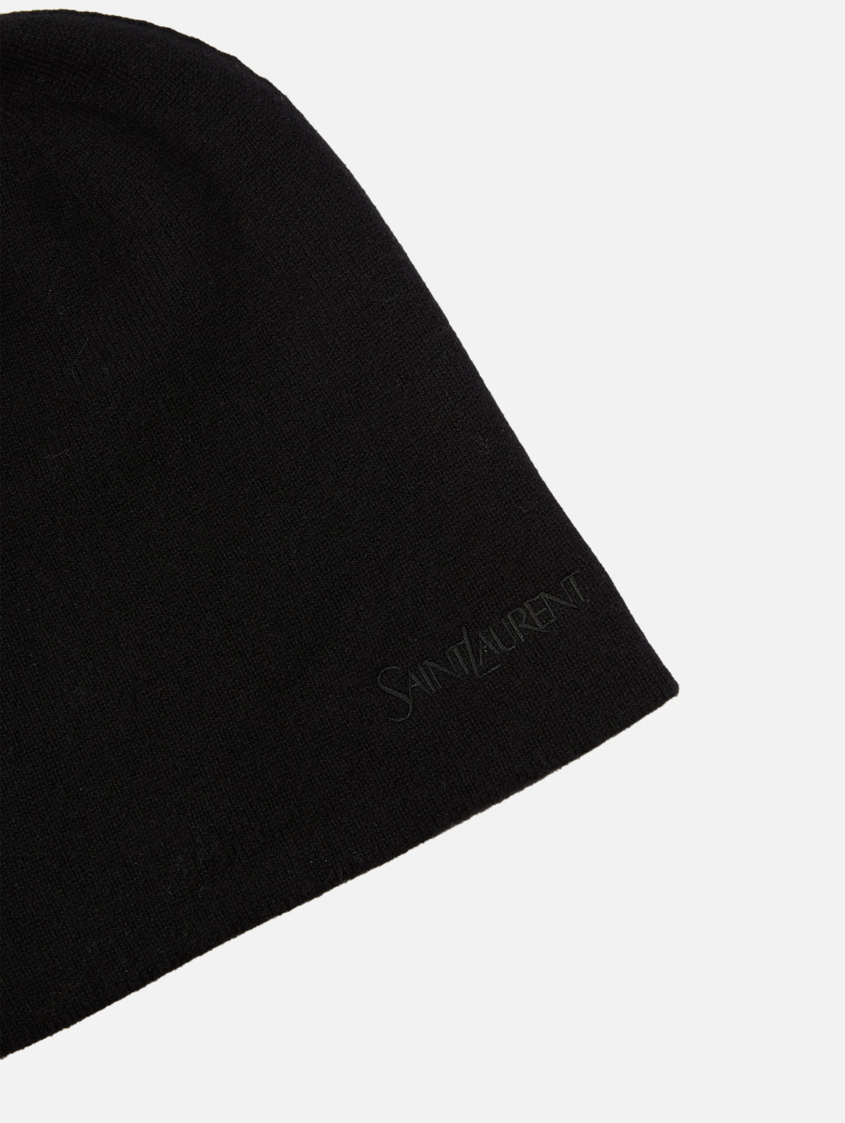Cashmere Beanie,SAINT LAURENT,BLACK,Image 2