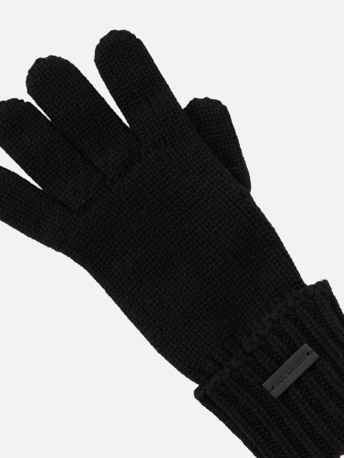 Cashmere Glove,SAINT LAURENT,BLACK,Image 1